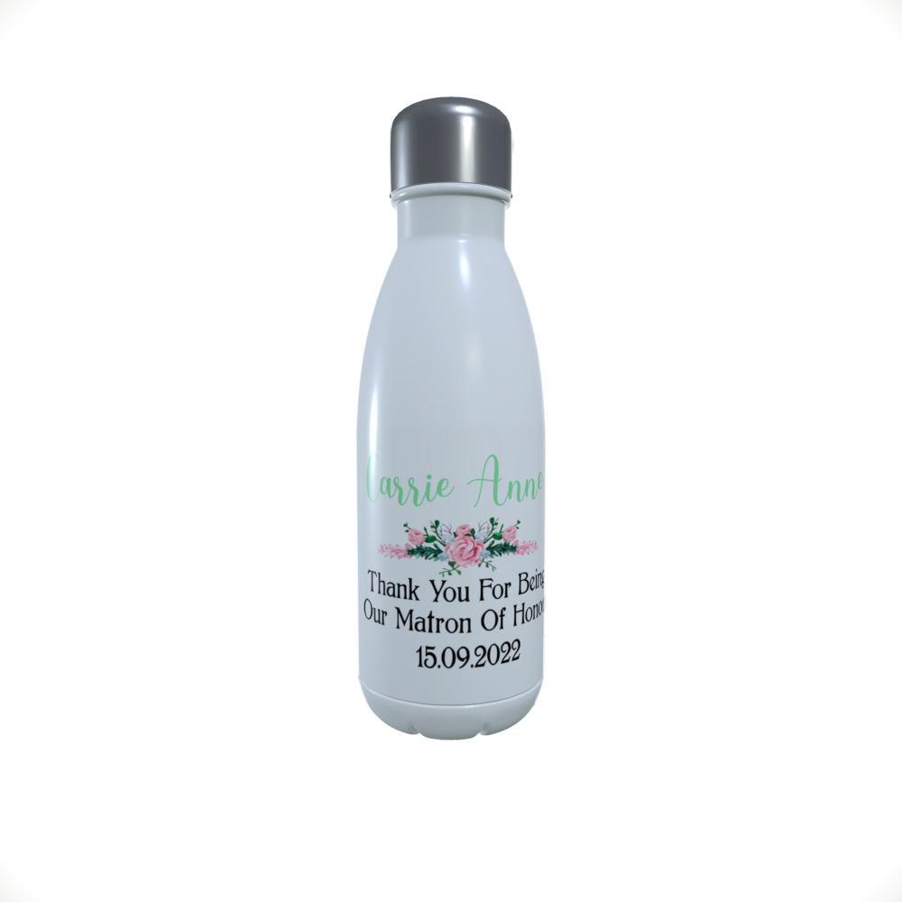 Matron Of Honor Personalised Water Bottle, Matron Of Honor